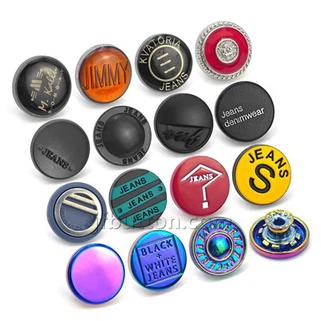 Black Denim Bunda Gold gombíky